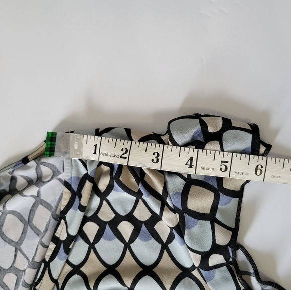 Oh Baby Blue Geometric Patterned Wrap V Neck Office Wear Maternity Top - Picture 8 of 8